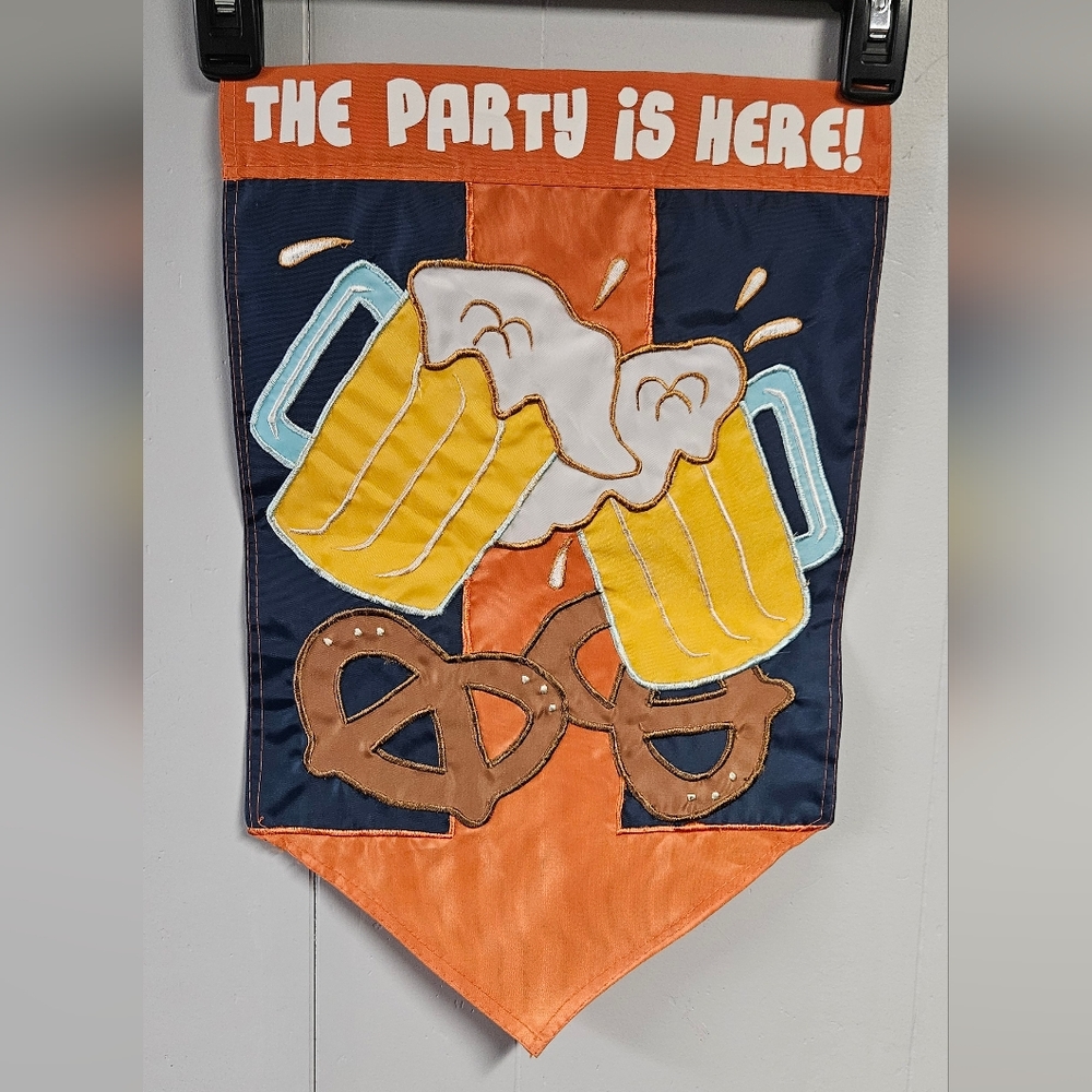The Party is Here Small Garden Flag